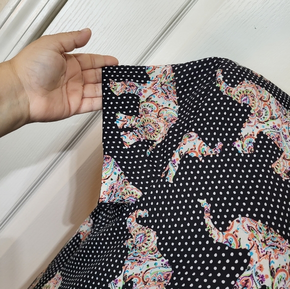 My Boutique Polkadot Elephant Print Top Size Xl - Picture 3 of 6
